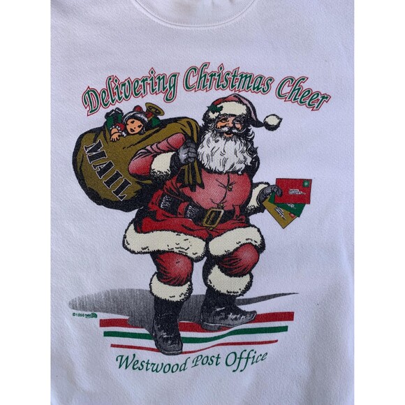 1996 Westward Post Office Delivering Christmas Cheer crewneck sweatshirt Size M - Picture 2 of 7